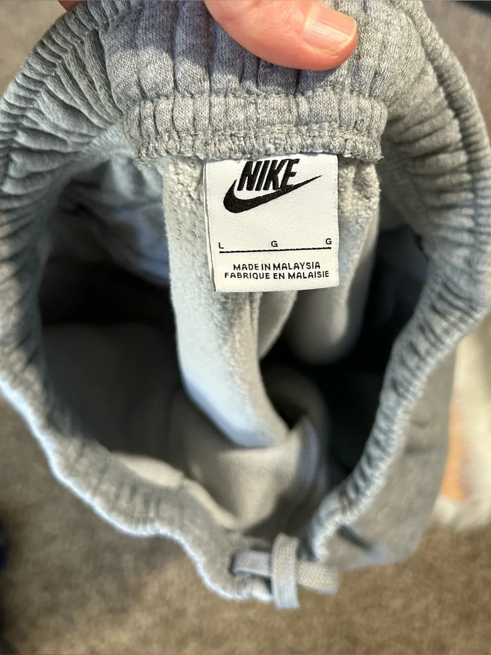 ✔️NIKE Heather Grey Logo Fleece Joggers - Classic Heather Sweatpants - Large